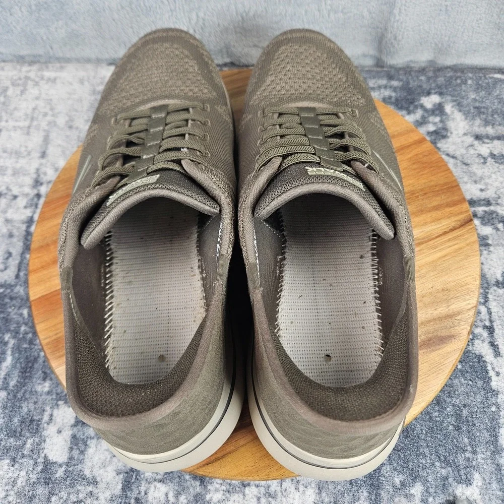 Skechers GO Walk Slip-Ins Arch Fit Shoes Mens 12 Taupe Slip On Walking Sneakers